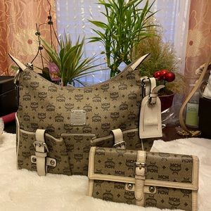 MCM shoulder bag with matching wallet